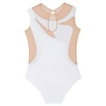 thumbnail image 5 of Kaerm Kids Girls Sleeveless Rhinestone Gymnastic Leotard Unitard Ice Skating Jumpsuit Ballet Dance Bodysuit White 6, 5 of 6