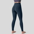 thumbnail image 4 of Fulijie Solid Color Activewear Stretch Sport Yoga Yoga Pants for Women, Size S-3XL, Big&Tall, Blue, Women's Solid Color Fashionable Casual Sports Hip Lifting High Elastic Tight Yoga Pants, 4 of 6