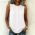 thumbnail image 6 of Wensltd Tank Tops Women Eyelet Embroidery Sleeveless Blouse Round Neck Side Split Hem Solid Color Summer Casual Tunic, 6 of 9