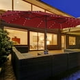 thumbnail image 1 of Costway 15FT Twin Patio Double-Sided Umbrella 48 Solar LED Lights Crank Outdoor Wine, 1 of 10