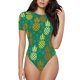 thumbnail image 1 of Balery Pineapples1 Body de cuello redondo de manga corta para mujer Tops de manga corta Tops básicos-Large, 1 of 7