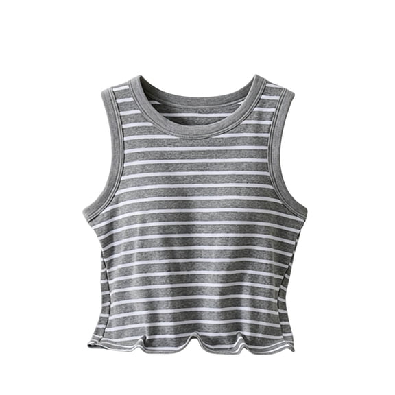 Womens Built in Bra Tank Tops Ribbed Sleeveless 2026 Summer Basic Tops Lightweight Breathable Sleeveless Camisole Summer Cami Shirts(Grey,XL)