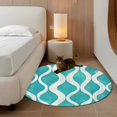 thumbnail image 2 of Round Rugs 4Ft, Teal Wave Round Area Rug Washable Indoor Throw Carpet, Modern Abstract Art Farmhouse Soft Non Slip Circle Rug for Kitchen Nursery Room Home Decor Aesthetic, 2 of 8
