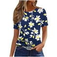 thumbnail image 2 of Haivin Women's Casual Fashion T-Shirt, Round Neck Short Sleeve Top with Non-Positional Print, Soft Blend for Daily Wear and Outdoor Activities, 2 of 6