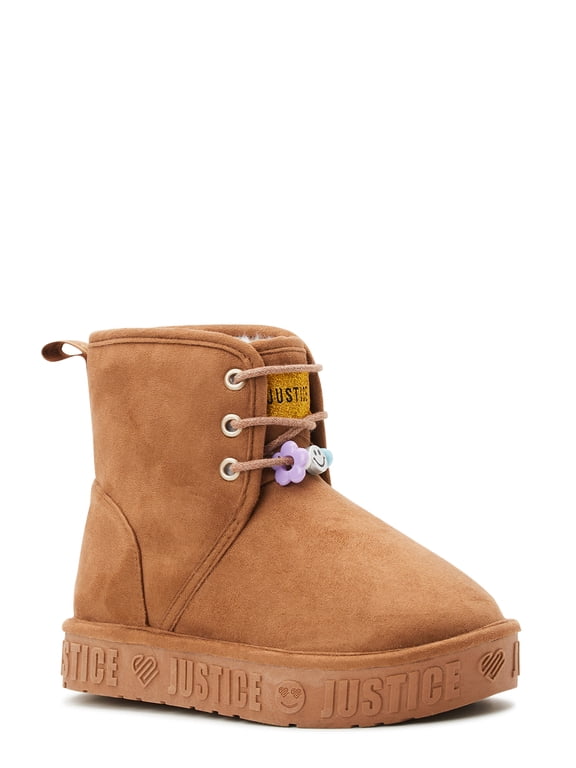 Girls Platform Faux Shearling Beaded Boots, Sizes 13-4