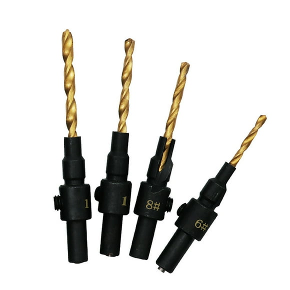 EGNMCR 1/4 Inch Hex Shank Countersink Drill Bit With Wrench 4pcs Drill Bit