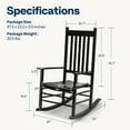 thumbnail image 5 of SPECSTAR Oversized Wooden Rocking Chair with Anti-Slip Strips for Noise Reduction, Suitable for Indoor, Porch, Garden, Black, 5 of 8