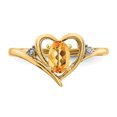 thumbnail image 5 of 14k Yellow Gold Solid Diamond & Citrine Band Ring, 5 of 7