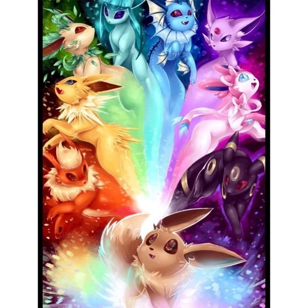 Punto Cruz 11CT Hilo Algodón DIY Dibujos Animados Eevee Impreso Kits Bordado