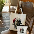 2 pcs Santa dog Christmas tree Pattern Trendy Tote Bag Shopping Travel