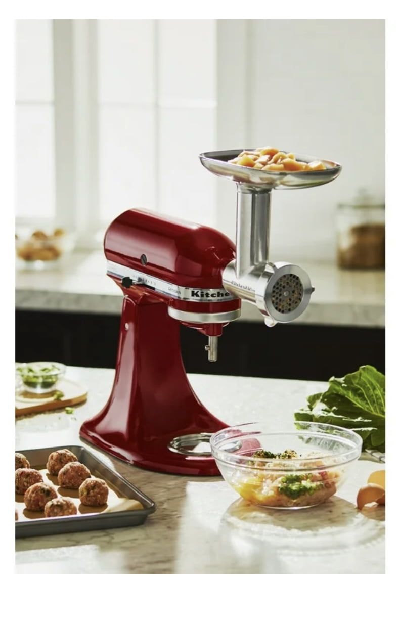 KitchenAid Metal Food Grinder Attachment, KSMMGA, includes