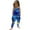 06#Blue, variant on GERsome Girl's V Neck Sleeveless Jumpsuits Cute Print Spaghetti Straps Long Pants Casual Overalls Rompers With Pockets 5-14 Years(Size 5-6 Years/07#Colorful G)