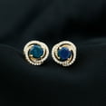thumbnail image 3 of Rosec Jewels Black Opal Swirl Stud Earrings with Moissanite for Women - AAA Quality, 10K Yellow Gold, 3 of 10