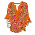 thumbnail image 3 of UANWENN Blouse à la Mode pour Femmes avec Manches à Volants, Tee-Shirt Raglan à Manches Courtes, Chemise de Compression à Manches Longues en Polyester pour Femmes, 3 of 3