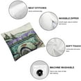 thumbnail image 4 of SHANXI Pattern Truck Wooden Flower Artistic Botanical Purple Green Velvet Comfortable Decorative Couch Bedroom Sofa Zipper 24x24in, 4 of 5