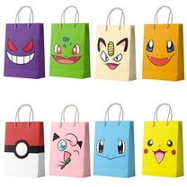 Pokemon Pikachu Party Bags for Pikachu Party Supplies, 24 Pcs All-in-One Pikachu Party Favour Bags for Boys/Girls Kids Pokemon Pikachu Theme Birthday Party Decorations Suppilies