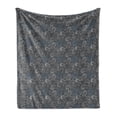 thumbnail image 1 of Abstract Art Soft Flannel Fleece Blanket, Geometric Shapes Forming Spiral Hexagon Contours Along Triangles Modern, Cozy Plush for Indoor and Outdoor Use, 50" x 70", Slate Blue Grey, by Ambesonne, 1 of 5