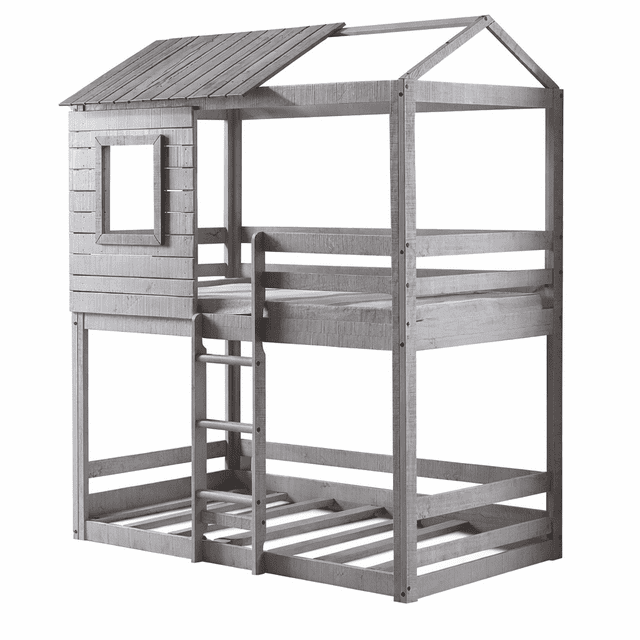 Litera Individual Cabaña de Madera para Niños y Jóvenes