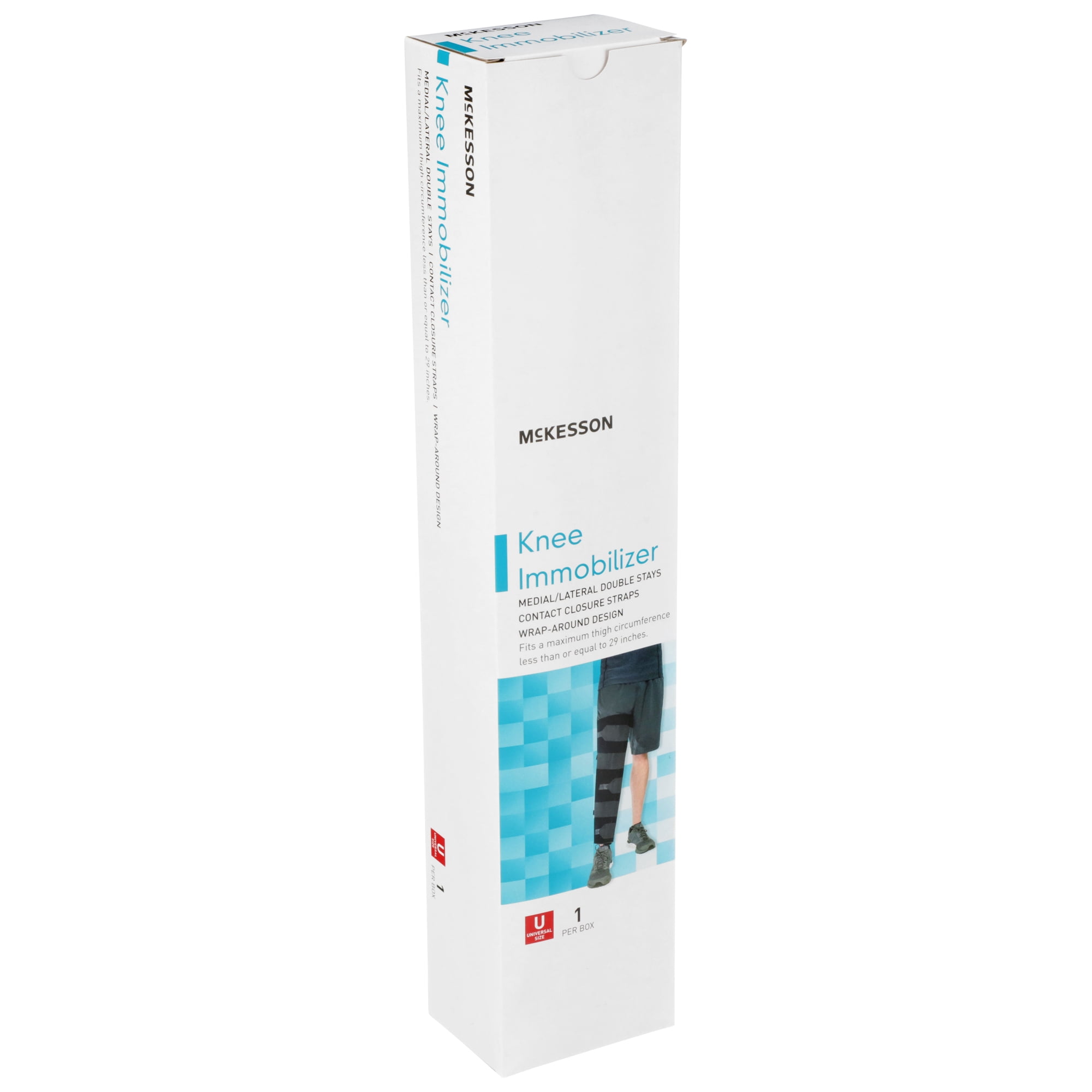 McKesson Knee Immobilizer Brace for Injuries or Surgery - One Size, 16 in L, 1 Ct