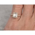 thumbnail image 3 of Best 1.25 Ct Moissanite and Diamond Ring with Emerald cut in Rose Gold, 3 of 5