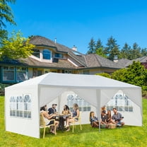 Zimtown 10'x 20' Canopy Tent Gazebo Patio Outdoor Party Wedding Tent with 6 Sidewalls White