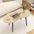 thumbnail image 2 of Gymax Cloud Shape Coffee TableIrregular Center Table w/ Metal FrameWooden Table Natural, 2 of 10