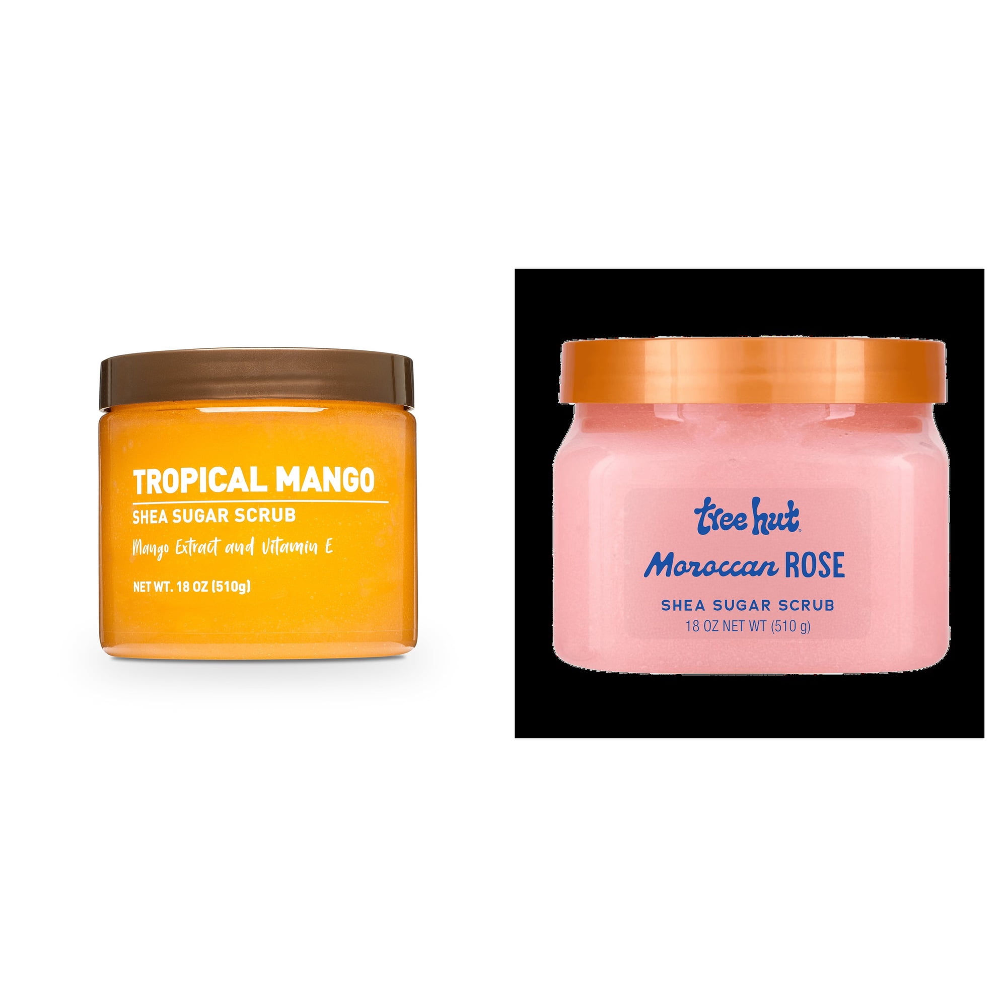 Shea Sugar Scrub, Tropical Mango & Tree Hut Shea Sugar Scrub Moroccan Rose Bundle