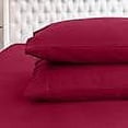 thumbnail image 4 of 4-Piece Cotton Flannel Sheet Set, Deep Pocket Fitted, Cali King, Burgundy, 4 of 6