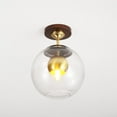 thumbnail image 2 of SAFAVIEH Clyenne 10 in. Modern Dark Walnut Iron Mount Light with Clear Shade, 2 of 6