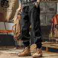 thumbnail image 3 of Pantalones cargo para hombre, talla grande, Y2k, pantalones holgados vintage para hombre, alta calidad, casuales, de calle, de lujo, nuevos, en algodón, baratos, emo, los más baratos, 3 of 5