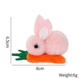 thumbnail image 2 of 1 pinza para el pelo con forma de zanahoria y conejito de peluche, accesorio para el pelo para niños, color rosa, 2 of 5