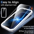 thumbnail image 4 of Protector de pantalla JETech para iPhone 17, vidrio templado de 6.3", paquete de 3, 4 of 8