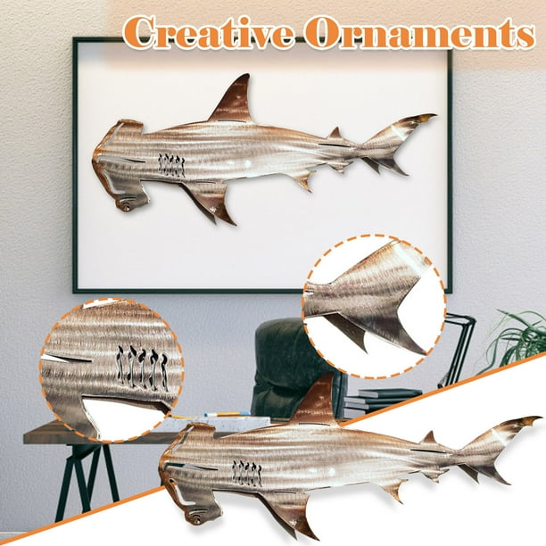 Shark Metal Art Decoración de pared Sala de estar Dormitorio Decoración del hogar Wmkox8yii gf10669