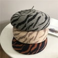 thumbnail image 3 of CoCopeaunt Fashionable Street Photography Wool Zebra Pattern Beret, Female Autumn And Winter Personality Retro Artist Hat Fashion, 3 of 6