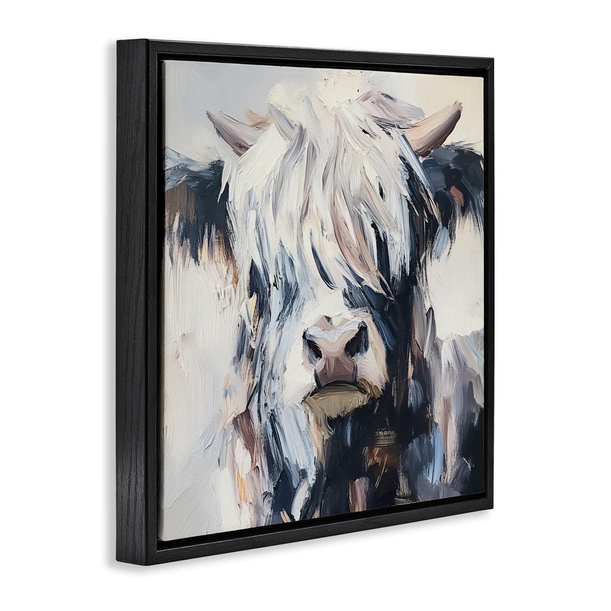 Stupell Industries Scruffy Little Highland Black Framed Floater Canvas Wall Art, design by Tina LeCour