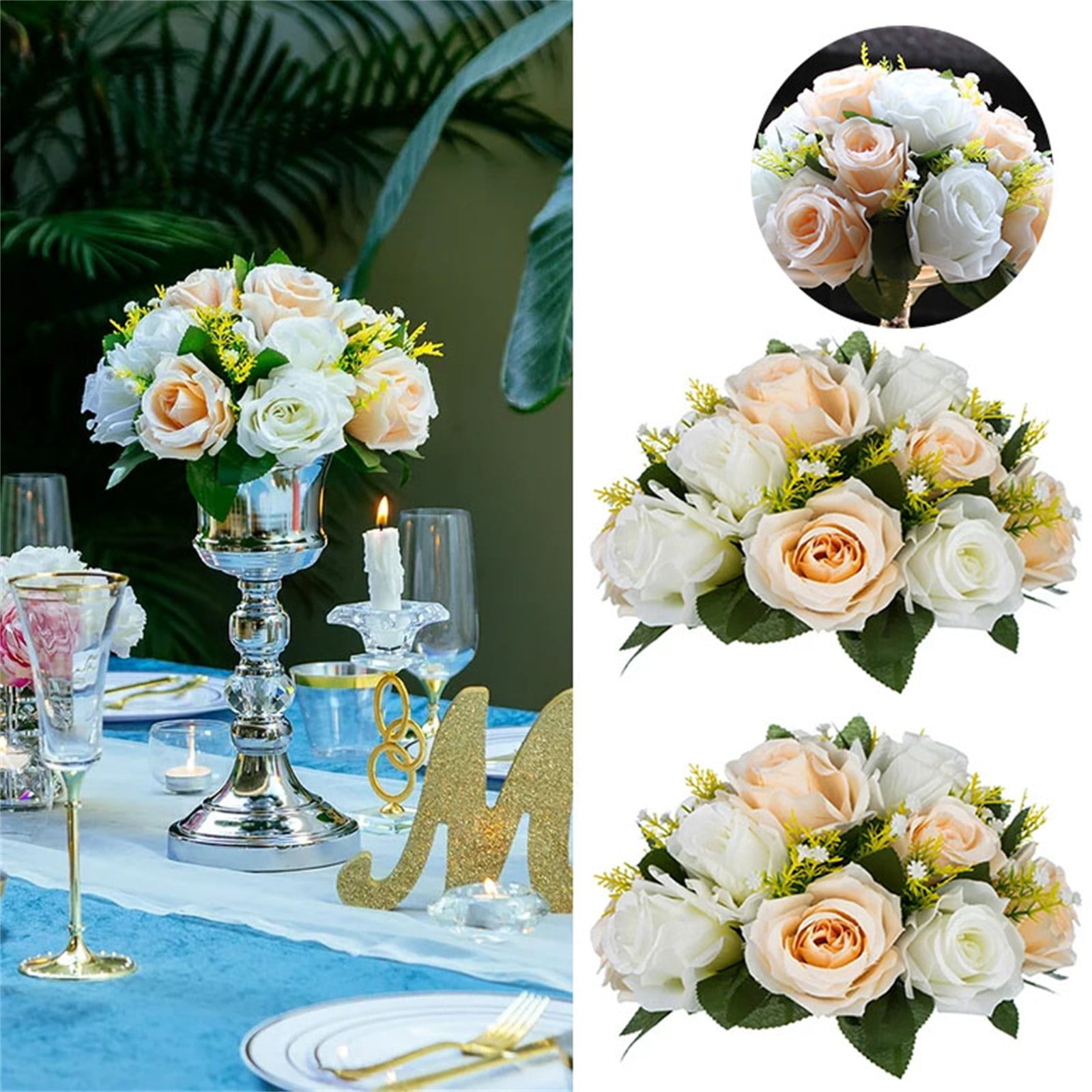Artificial Peonies Flowers 2 Pcs Silk Fake Peony Flowers Elegant Artificial Peony Decoration for Home Wedding Party Vase Table Centerpiece Arrangement Home Kitchen