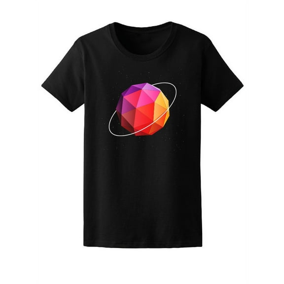 Abstract Low Poly Sphere Planet T-Shirt Women -Image by Shutterstock, Female x-Large