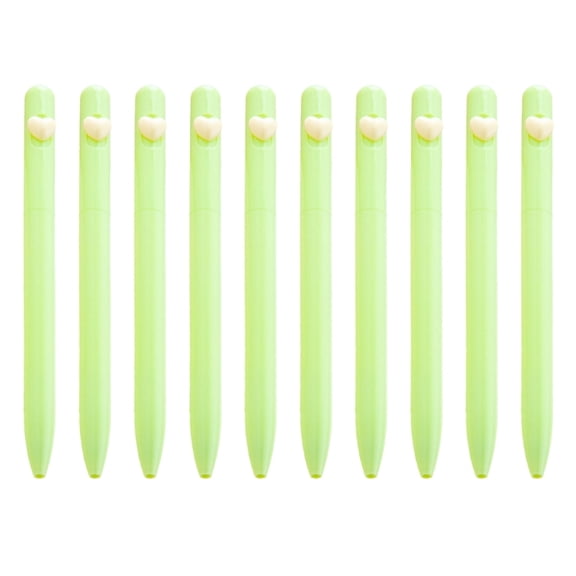10pcs Love Heart Ballpoint Pen 1.0mm Stationery Pen Black Ink Stationery Pen Smooth Writing Pen for Student