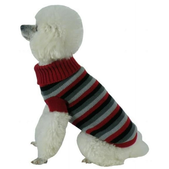 Polo-Casual Lounge Cable Knit Turtle Neck Dog Sweater, Medium