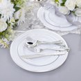 thumbnail image 4 of I00000 300 Pieces Silver Plastic Plates with Disposable Silverware, Fancy Tableware Sets Include 60 Dinner Plates 10.25", 60 Salad Plates 7.5", 60 For, 4 of 7