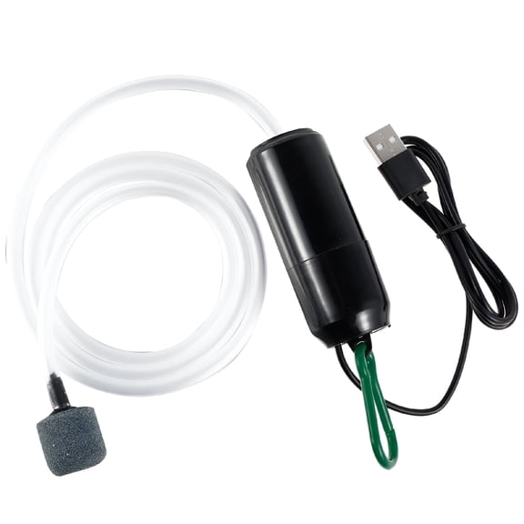 HIBIBUD USB Powered Oxygen Pump 5V 1W Portable Mini Aquarium Fish Tank Air Pump Oxygen Bubbler with Air Stone Mute Energy Saving Supplies Accessories for Fish Tank Aquarium
