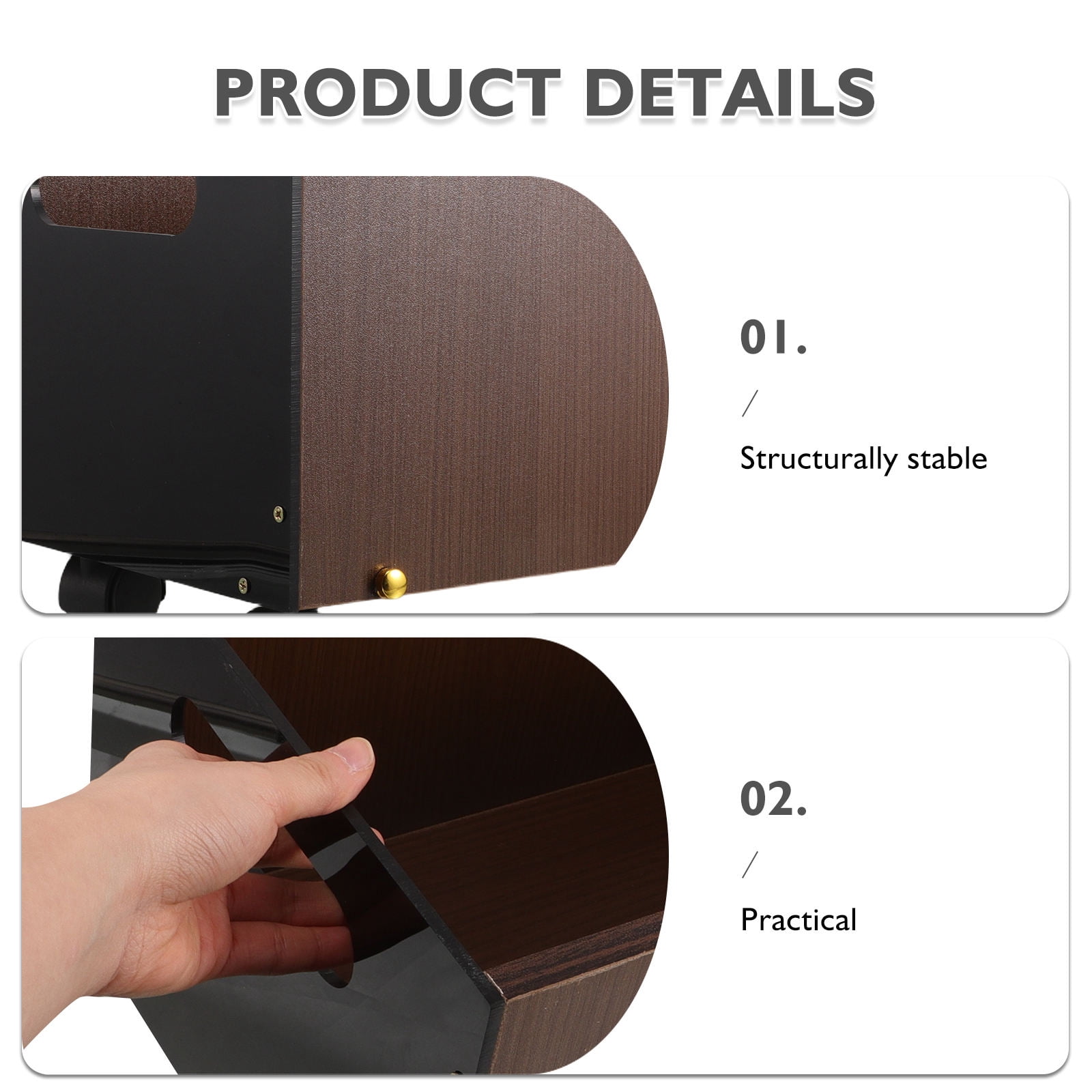 LOLIPPYY Mobile Wooden Book Organizer with Wheels, Under Desk Storage Cart for Dorm, Study Room, Office, and Home Use