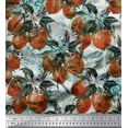 thumbnail image 1 of Soimoi Poly Georgette Fabric Leaves & Lemon Vegetable Print Fabric by Yard 42 Inch Wide, 1 of 3