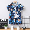 thumbnail image 2 of MEZZALL Boys Summer Beach Button Down Shirt & Shorts Set Breathable Patterned Outfits For Toddler And Kids, Blue, 3-4 Years, 2 of 6