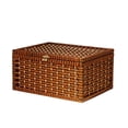 thumbnail image 3 of Cesta organizadora de almacenamiento, caja de almacenamiento tejida con tapa para el escritorio del lavadero café, 3 of 9