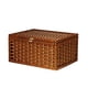 thumbnail image 3 of Cesta de almacenamiento con tapa, organizador para el hogar, marco de madera, cesto multiusos café, 3 of 9