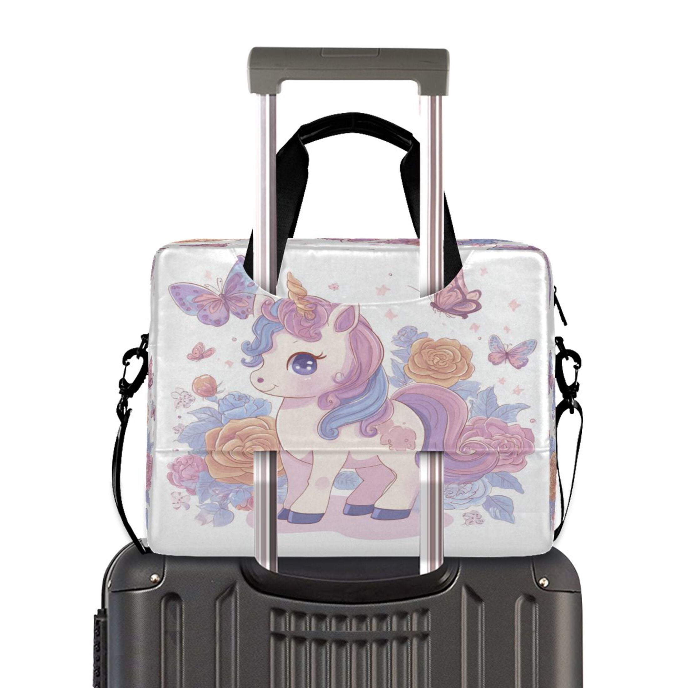 16" Laptop Tote Bag Laptop Sleeve Case Computer Briefcase for Work & Travel Pastel Colors Unicorn