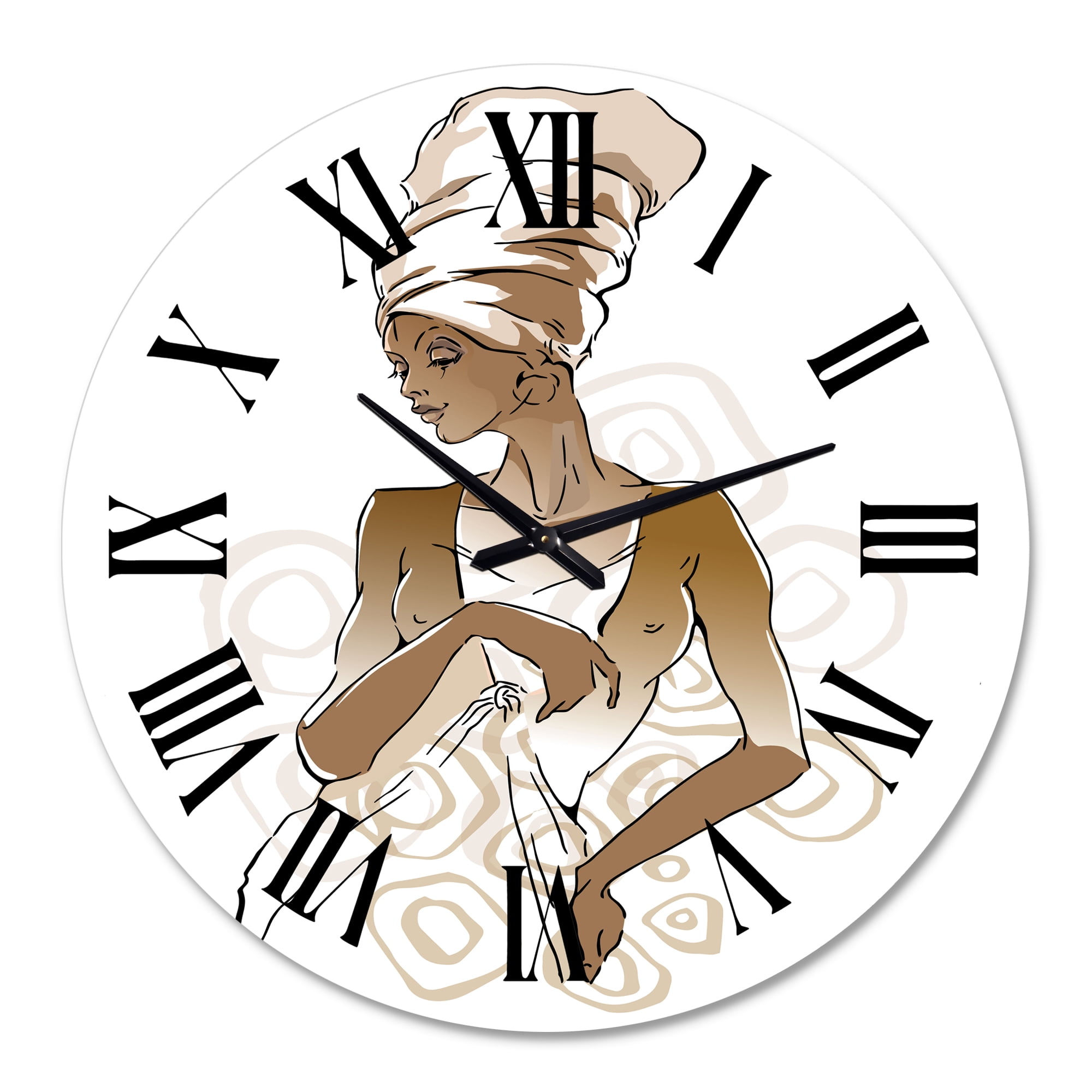 Designart 'African American Woman Portraits' Modern Wall Clock