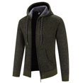 thumbnail image 3 of Men Casual Loose And Versatile Hooded Sweater European And Round Neck Zippered Cardigan Long Sleeved Knit Sweater, 3 of 4