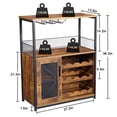 thumbnail image 3 of 27"W Wine Bar Cabinet with LED Light, Freestanding Liquor Cabinet with Wine Rack&Storage Shelf, Kitchen Sideboard Buffet Sideboard with Buffet Mesh Door for Living Room,Dining Room, 3 of 9